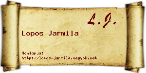 Lopos Jarmila névjegykártya